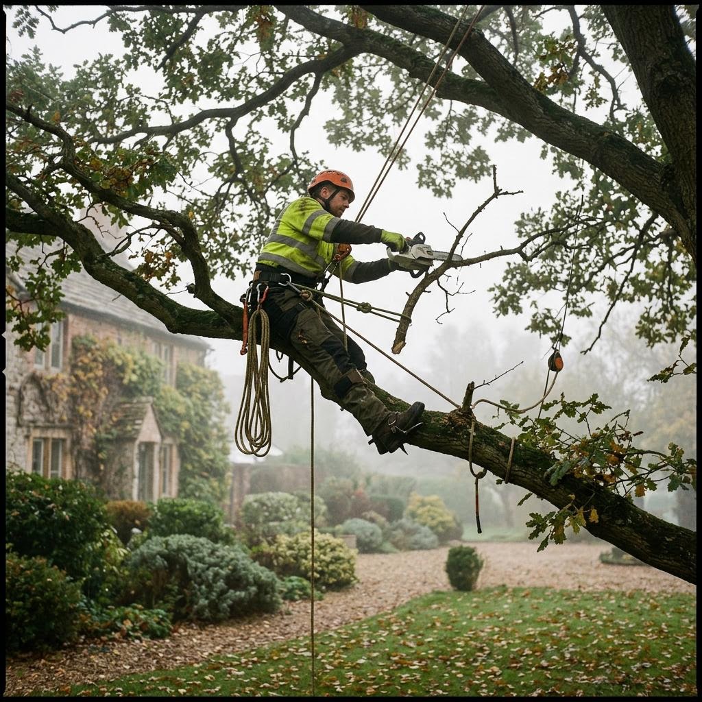 Tree surgery work in progress